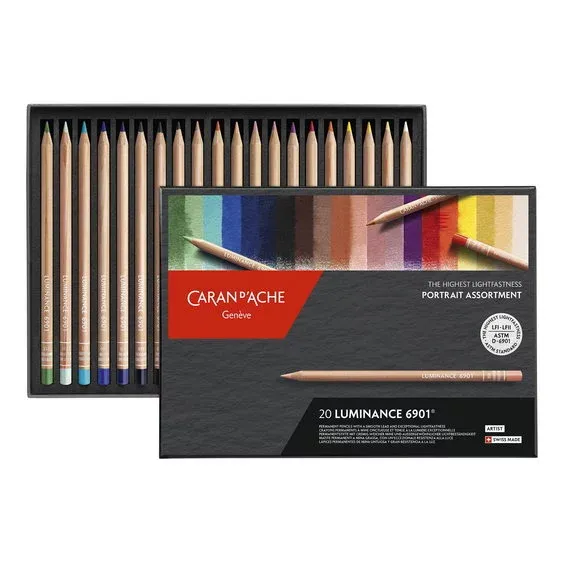 Erbjudande Caran d'Ache Luminance 6901 portrait, set med 20 färgpennor för porträtt