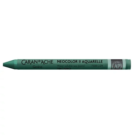 Fri frakt Caran d'Ache akvarellkrita Neocolor II 229 Dark Green