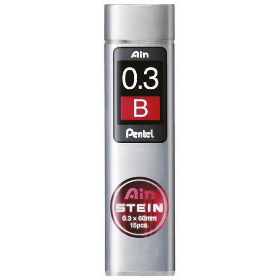 Pentel blyertsstift refill – 0,3 mm B. Innehåller 15 stift. Beställ nu