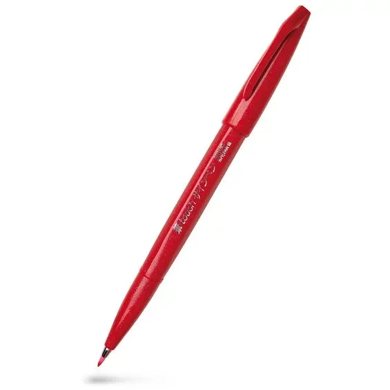 Pentel Brush Sign Pen Touch SES15C-B röd penselspetspenna Populärt val