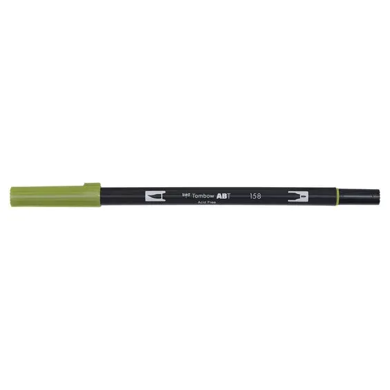 Premium Penselpenna Tombow ABT Dual Brush Pen Dark Olive 158