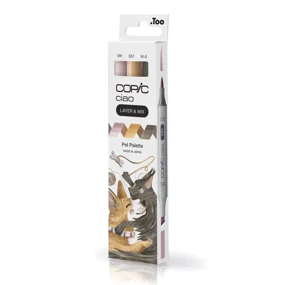 Begränsat erbjudande Copic Ciao markers med dubbelspets, 3-pack – Pet palette
