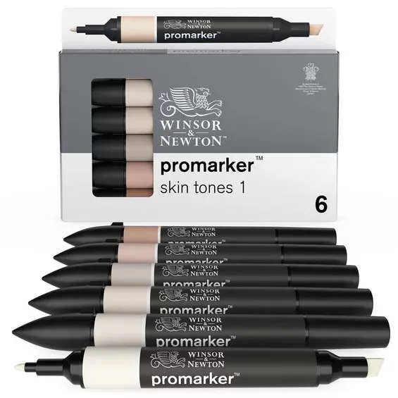 W&N Promarker 6 Skin tones 1 Fri frakt