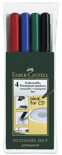 Beställ nu Multimarker Faber Castell permanent fine 4-färgsset