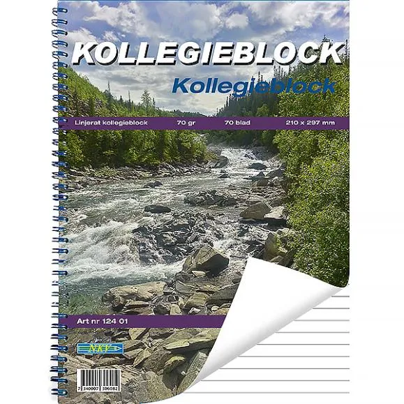 Begränsad tid Kollegieblock A4 dubbelspiral 70g med motivomslag