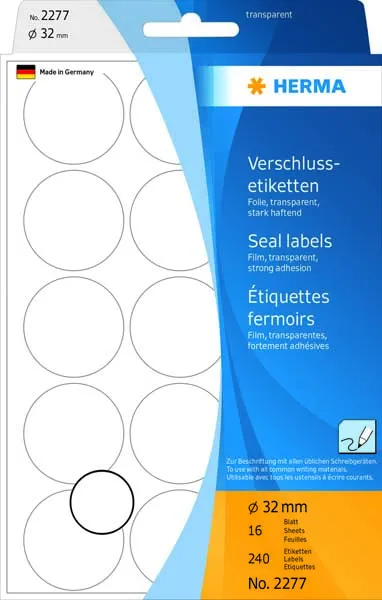 Herma etikett transparent diam 32mm 2277 Lågt pris